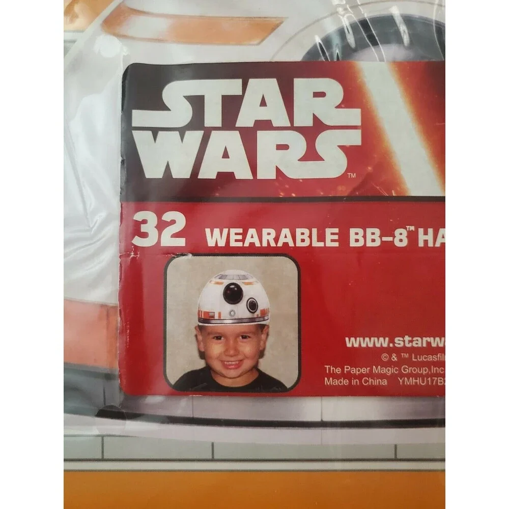 Disney Star Wars BB-8 Wearable Hats 32 Per Package Lucasfilm Ltd Birthday Party